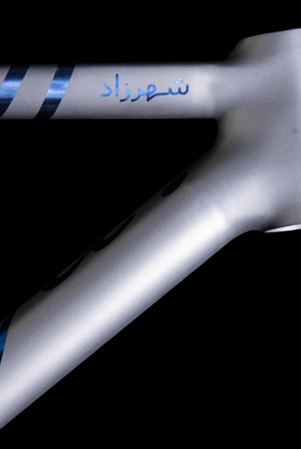 Qunafa Shahrazad 3D-printed titanium head tube detail