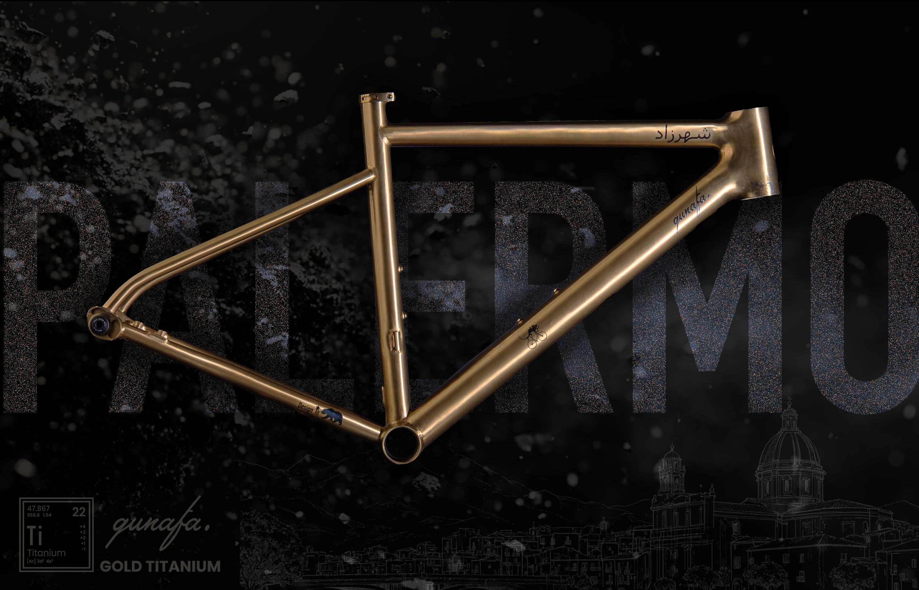 Palermo Gold titanium bike frame Qunafa Shahrazad limited series
