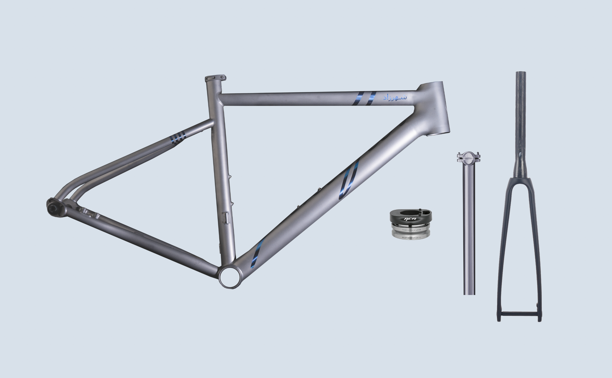 Qunafa Shahrazad titanium allroad bike — full frame studio shot
