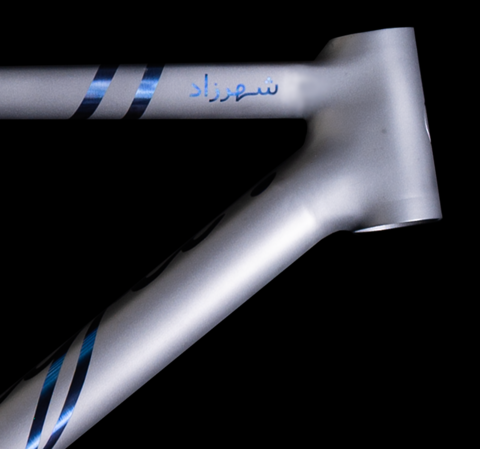 Qunafa Shahrazad 3D-printed titanium head tube detail